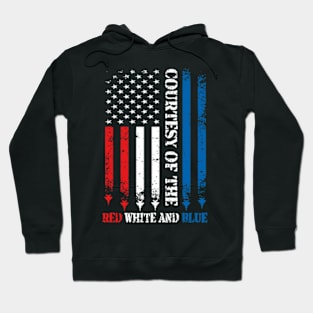 Courtesy Of The Red White And Blue Vintage America Us Flag Hoodie